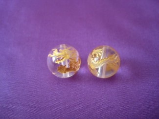 クリスタル水晶/金青龍彫刻
